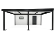 GARDEON® Garage mit Hörmann Garagentor, Fenster und Carport links